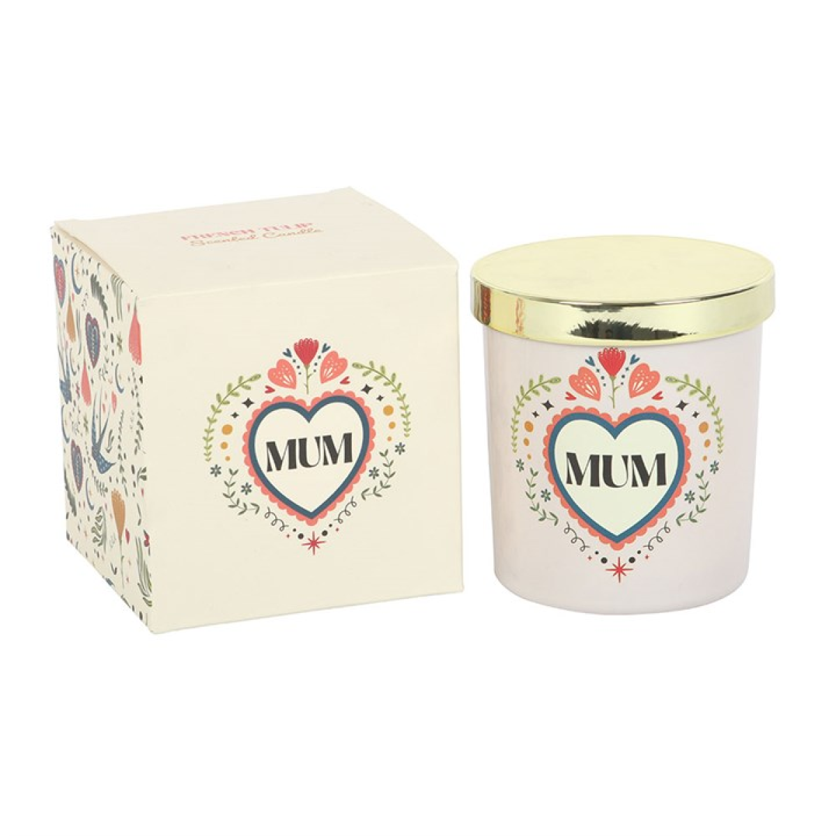 Mum Folk Heart French Tulip Candle