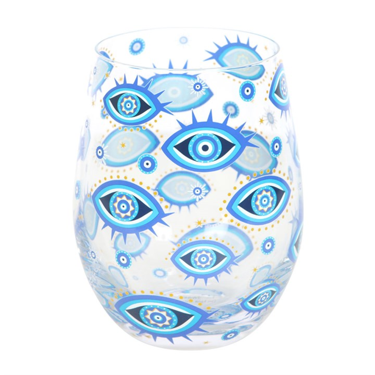 All Seeing Eye Print Stemless Glass