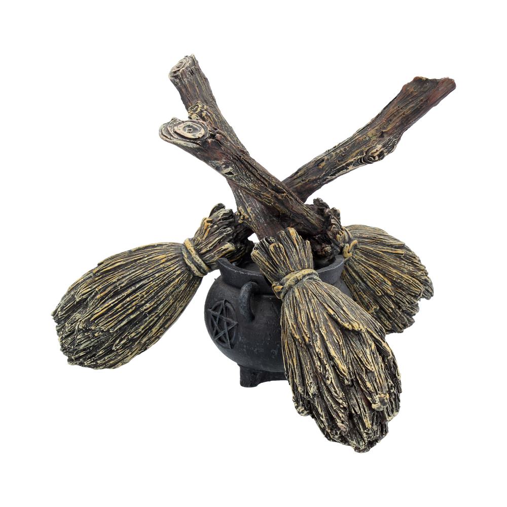 Broomstick Crystal Ball Holder 17cm