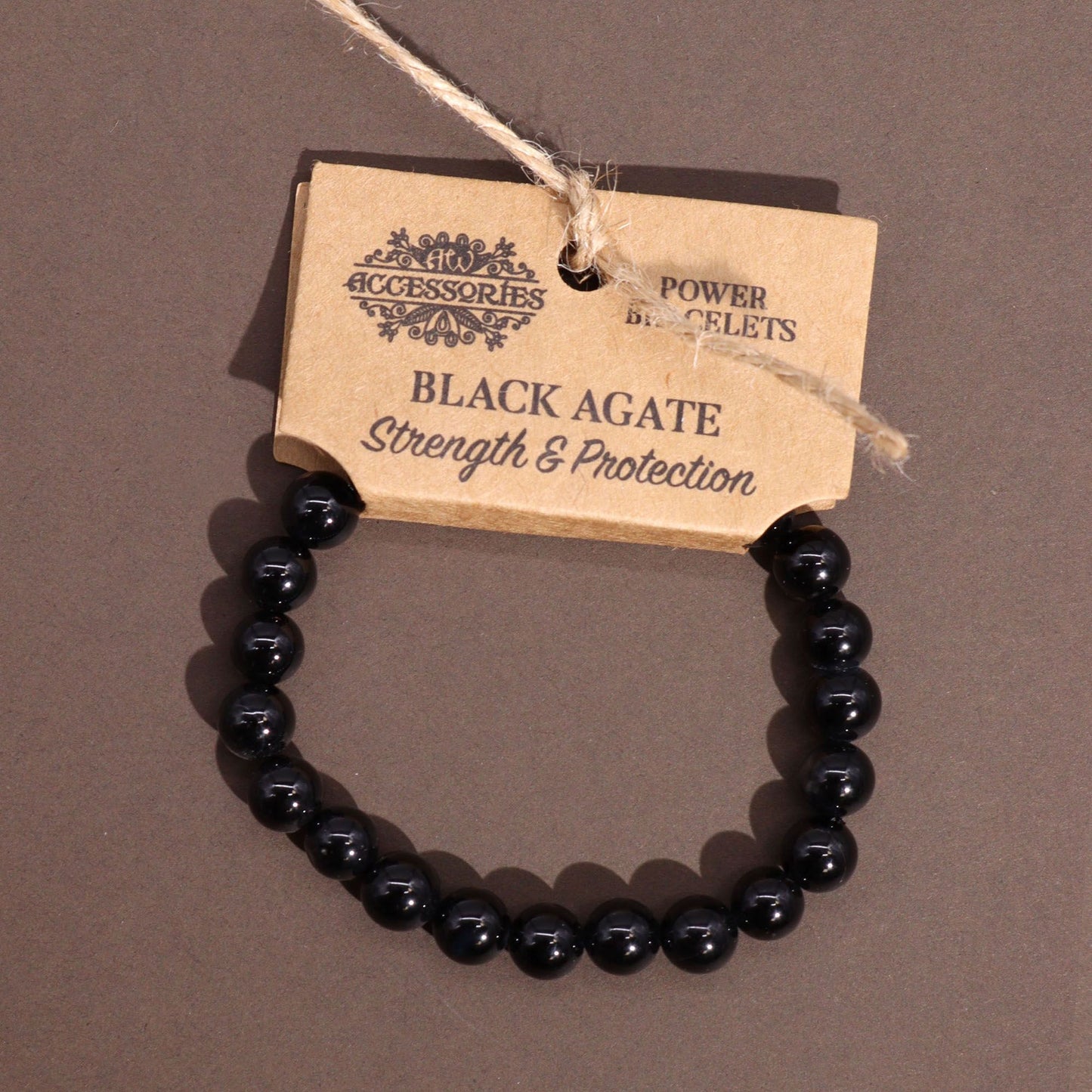 Power Bracelet - Black Agate (Strength & Protection)