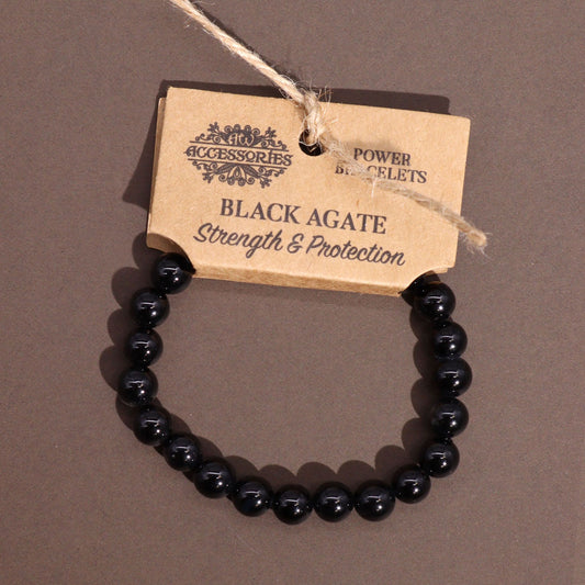 Power Bracelet - Black Agate (Strength & Protection)