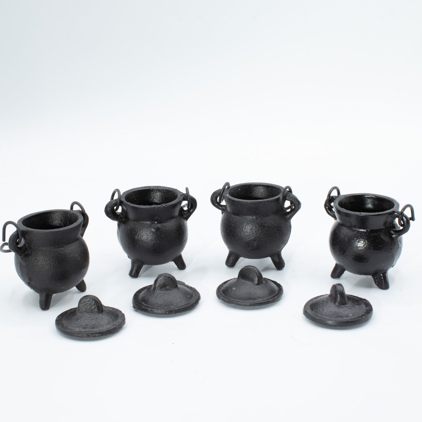 4 Extra Small Cast Iron Cauldrons  5x7cm
